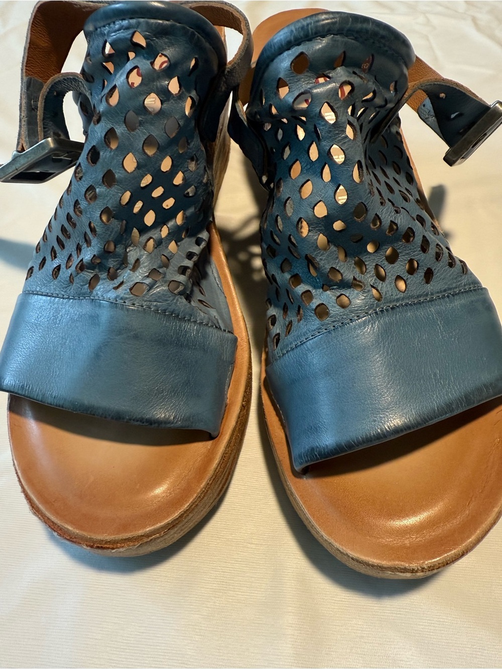A.S.98 wedge leather sandal - Picture 4 of 9